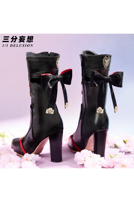 1/3 Delusion Honkai Star Rail Evanescia Cosplay Shoes Black Boots